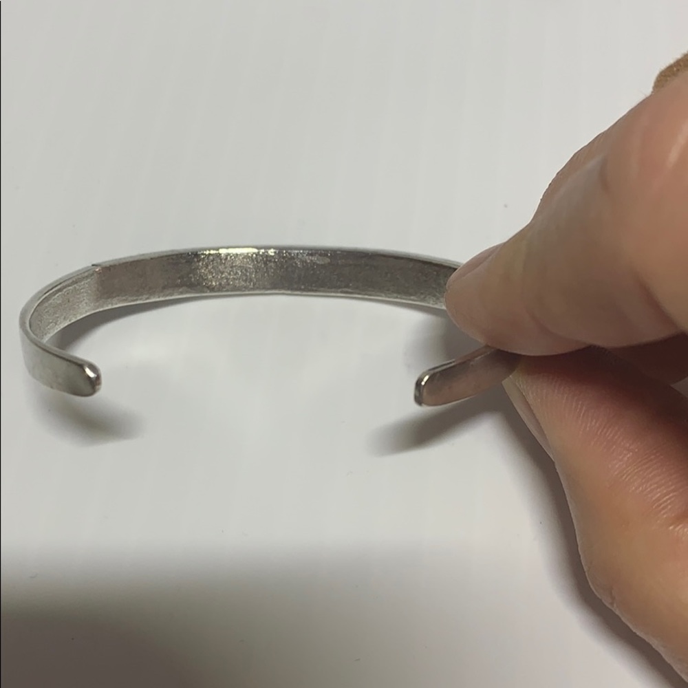 Antique turquoise & sterling silver slip on bangle - Picture 5 of 6